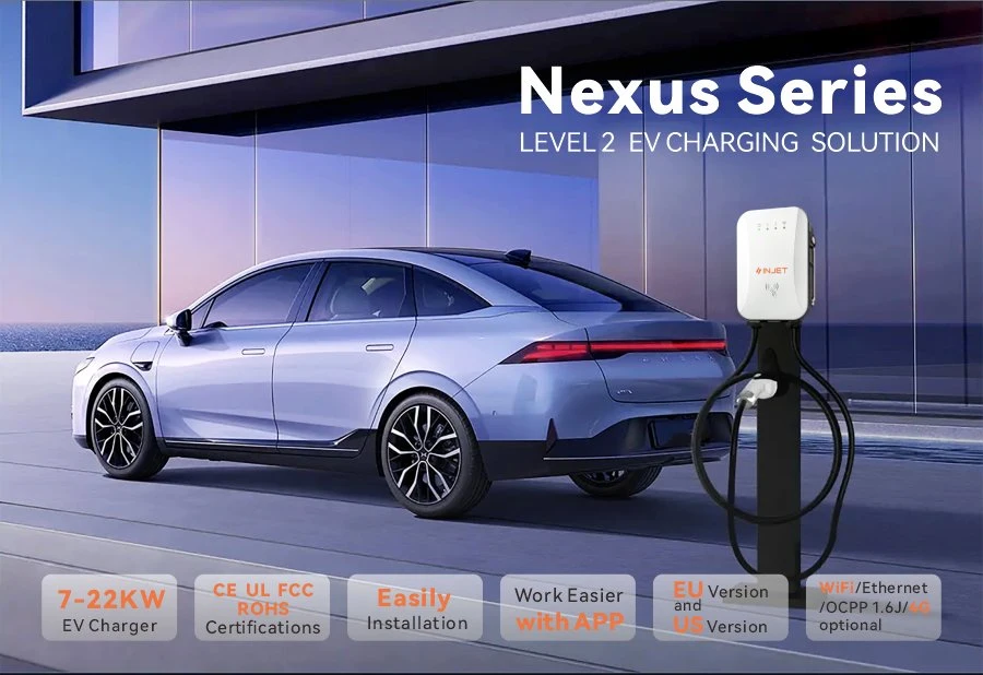 Business Ocpp IEC 62196 Type2 7kw 22kw 16A 32A AC Charging Station SAE J1772 Type1 Level 2 Charging Point UL ETL FCC CE for Electric Vehicles Wallbox EV Charger