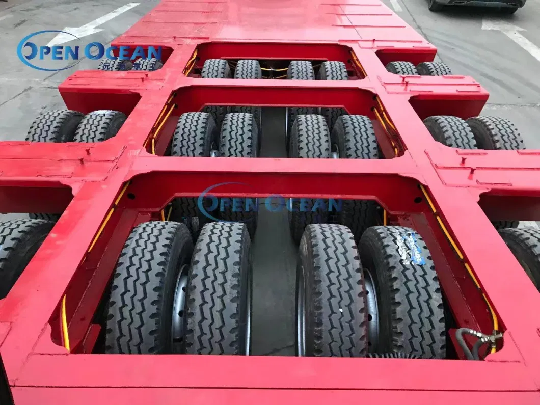 Africa Mining Loading 2 3 4 Axles Two Flatbed Semitrailer Container Trailer Container Dump Skeleton Truck Low Boy Dolly Lowbed Truck Trailer Vehicle Transport