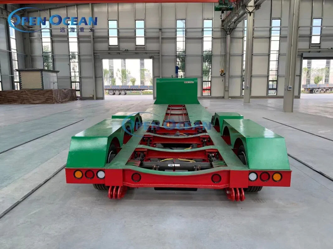 Africa Mining Loading 2 3 4 Axles Two Flatbed Semitrailer Container Trailer Container Dump Skeleton Truck Low Boy Dolly Lowbed Truck Trailer Vehicle Transport