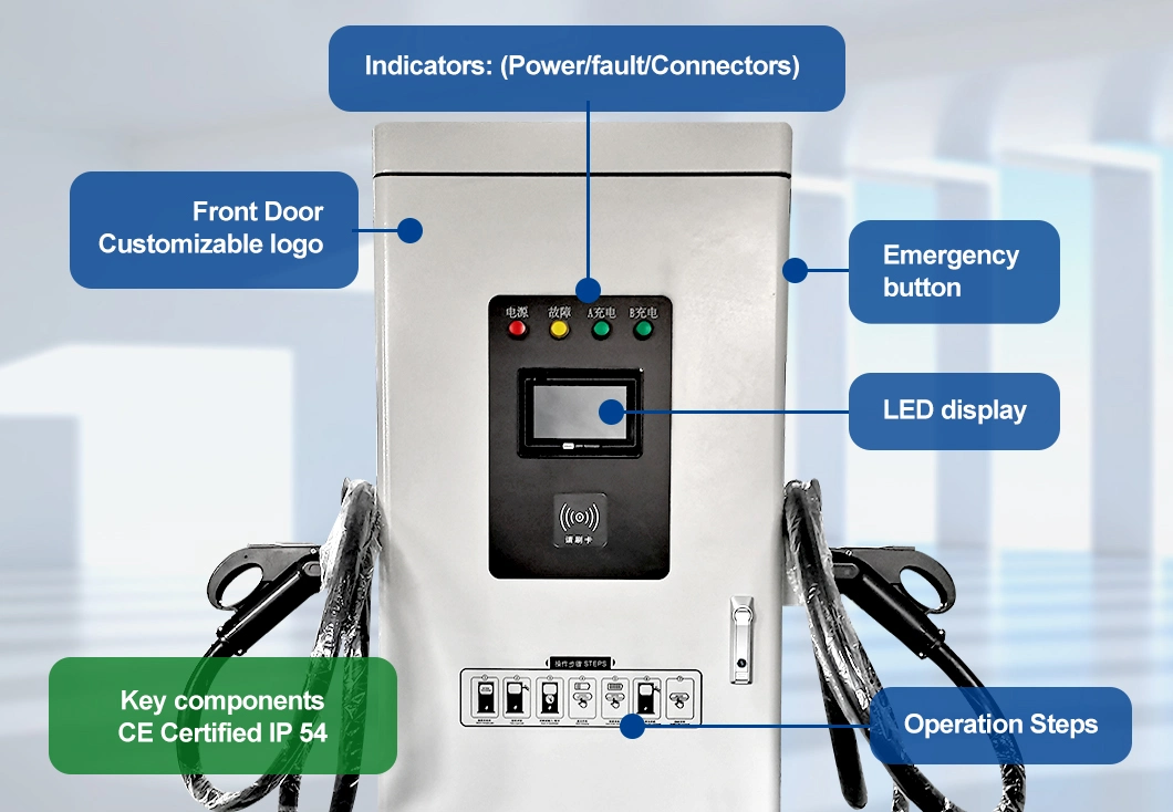 Fast Electric Car EV Charger Charging Station 120kw DC Dual Connector EV Charging Pile for Sale