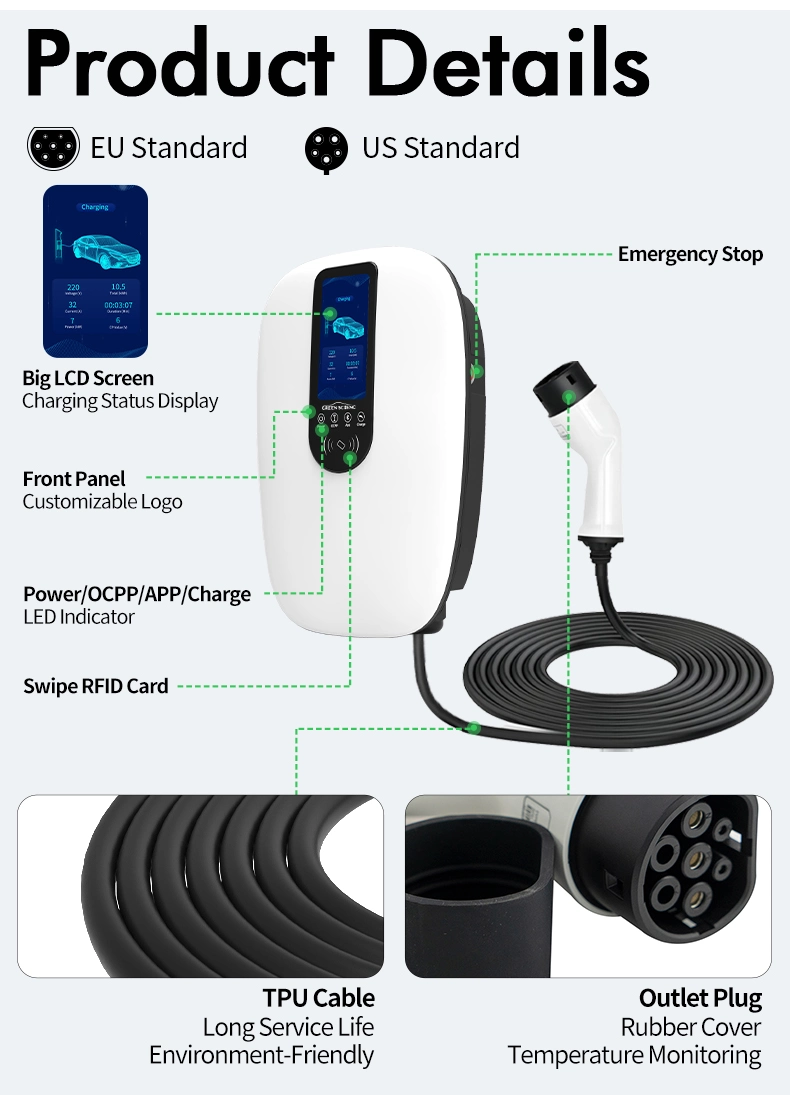 Wholesale Price 7kw 11kw 22kw Wall Box AC EV Charger Station