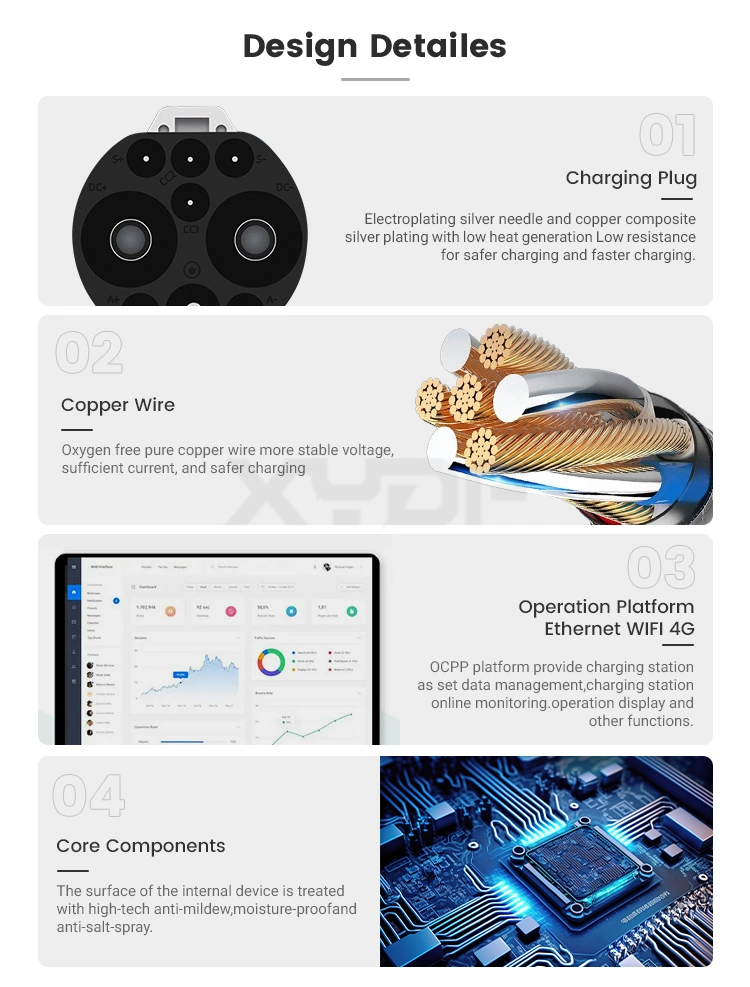 Xydf Single Gun Gbt, CCS1, CCS2, Chademo Customization EV Car Charger Fast Charging EV Charging Stations with CE Certificate