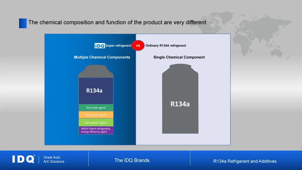 IDQ Manufacture Supplier R134A Refrigerant with Additive for Hybrid Electric Vehicles 340g