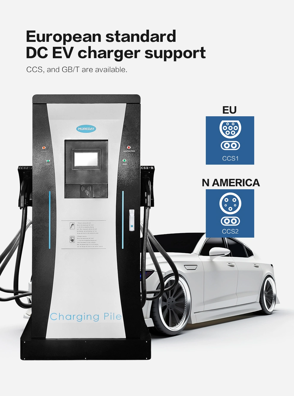 Charging Pile Charger Electric Vehicle Charge Station 160kw Double-Gun DC Charging Pile Equally Divided for Car