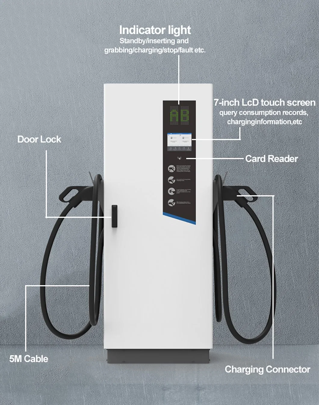 Ocpp 1.6j 400V High Power 60kw 80kw 120kw 160kw 180kw Intergrated Commercial Electric Car DC EV Fast Charging Station Public