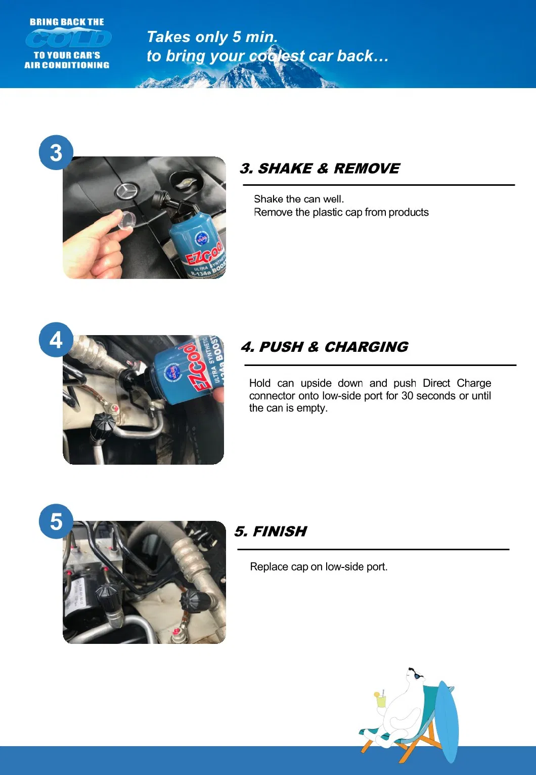 IDQ Arctic Express A/C Treatment Direct Charge Plus Refrigerant R134A DIY for R134A Car Air Conditioners 3 Oz. / 85g