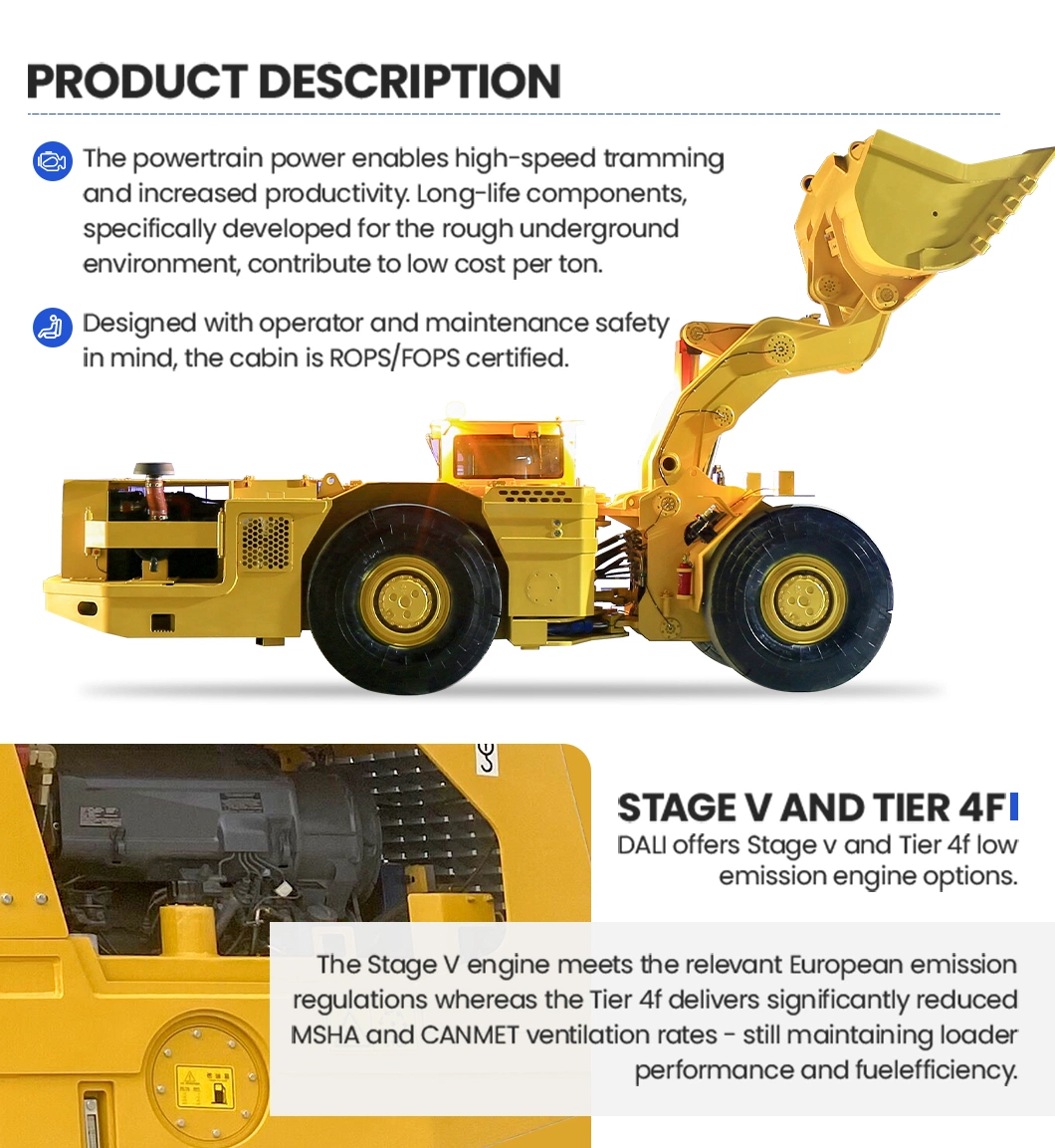 Solid mine scooptram WJ-4 eExtremely durable loading hauling dumping vehicle