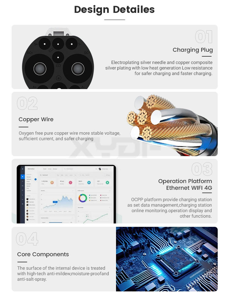 Xydf Double Gun CCS1 CCS2 Chademo Gbt 360kw EV Charger Station of Electricity for Electric Car EV Charging Stations