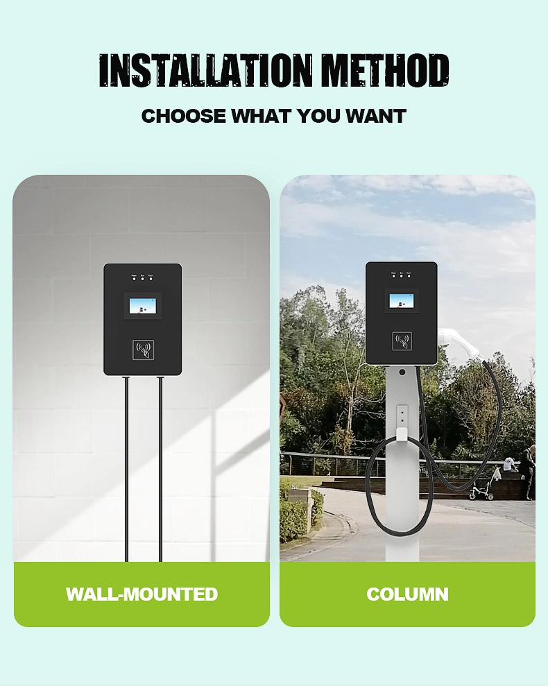 AC Fast 11kw Electric Vehicle Charging Station Wall-Mount EV Charger