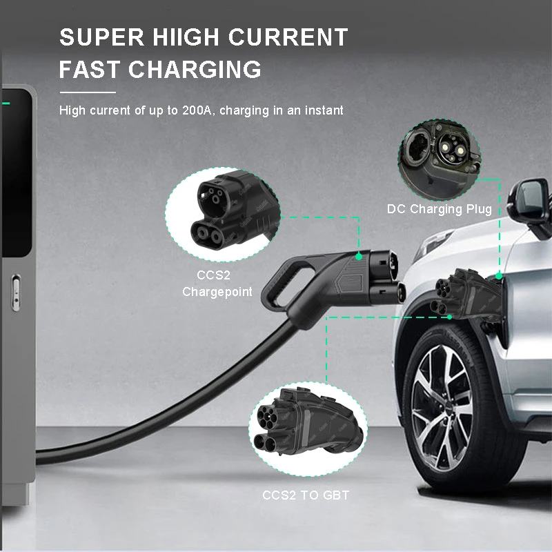 CCS2 to GB/T Charging Adapter 200A DC EV Charger CCS 2 Connector Electric Vehicle CCS2 to Gbt Adapter for Tesla