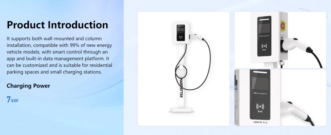 Home Wall 7kw AC Electric Vehicle Car EV Charger Charging Station Installation Cost