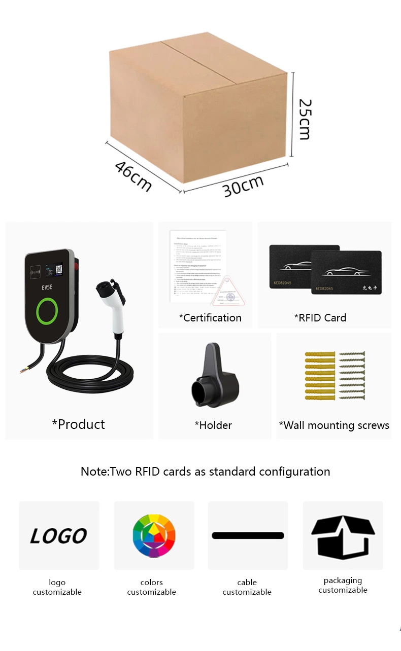 AC EV Charger Wall-Mounted Charging Stations 7kw 11kw 22kw EV Charger Charging Station