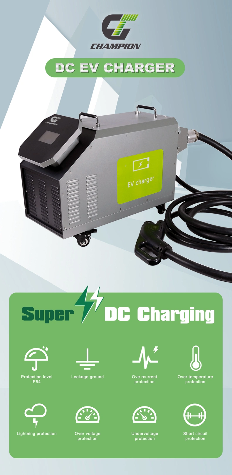 High Quality Smart DC EV Charger 20kw 30kw 40kw Gbt/CCS Mobile Fast EV Charging Station Optional Ocpp