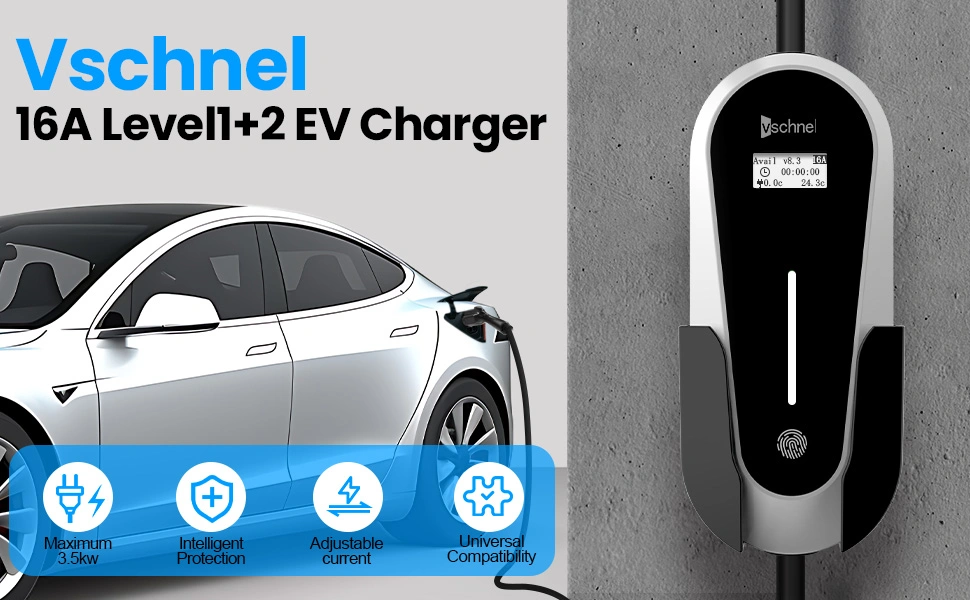 16A 3.5kw Electric Car Charger Portable Smart Home IEC62196-2 New Products