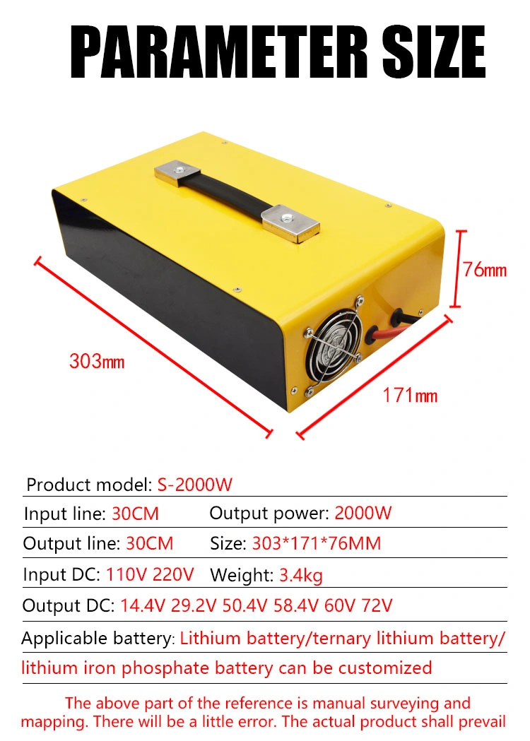 DC Battery Charger Triple Lithium Battery Anderson Plug Fast Charger with Adjustable Voltage 12.6V 100A