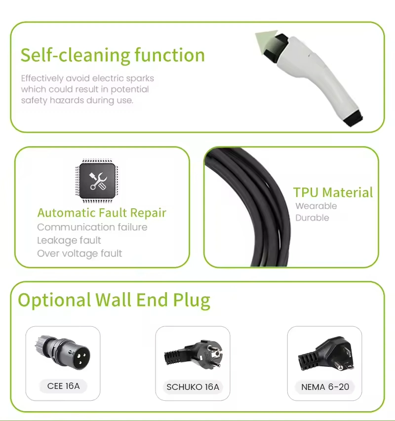 Portable Smart Evse GB/T 16A Single Phase 3.5kw Mobile Fast Level EV Charging Cable Electric Car Gbt EV Charger Gun