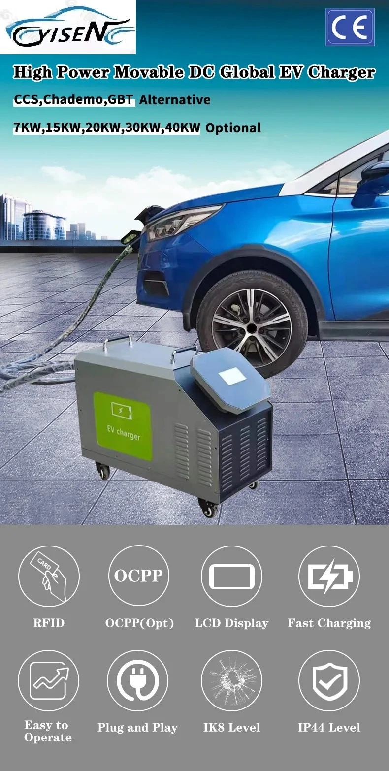 Portable 30kw DC Solar Gbt Fast Charging Station for Electric Cars