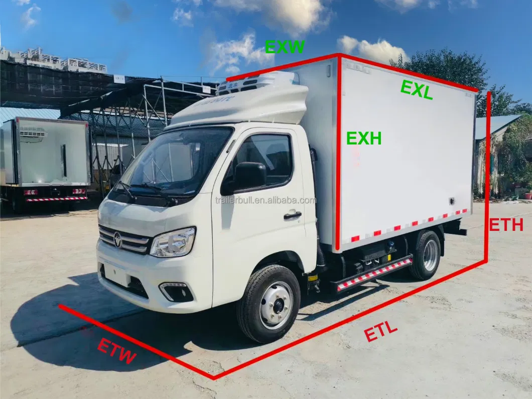 10FT Refrigeration Truck Box Body with FRP Sandwich Wall and Aluminum Duct Floor for Isuzu Truck Chassis