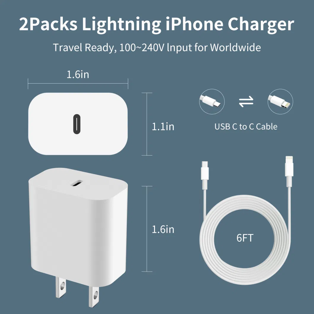 USB C Wall Charger 20W Fast Charging Pd USB-C Power