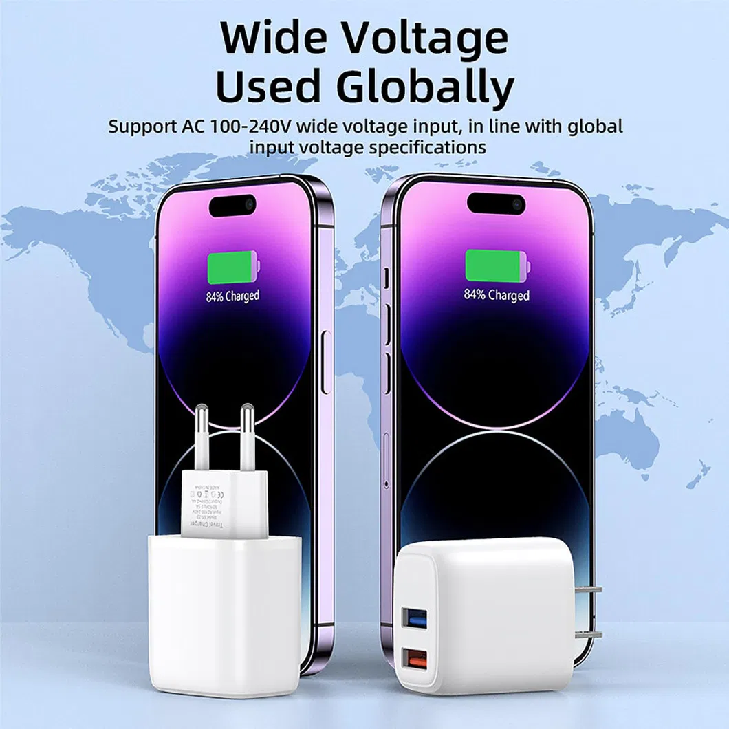 Quick Fast Charging Smartphone Charger for Samsung iPhone Fast 20W Home Phone Adapter QC3.0 USB Mobile Battery Charger Wholesale Quick Smartphone Charger