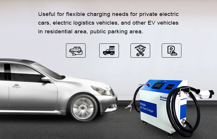 Portable 30kw DC Fast Charging Station CCS 2 DC EV Charger Mobile Electric Vehicle Charging Pile