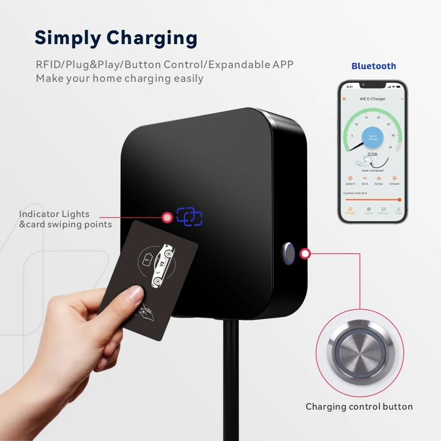 Weeyu Best Quality Home Use 3.5kw-22kw Single Gun EV Fast Charger Wall Mounted Electric Car Charging Stations Cost Suppliers