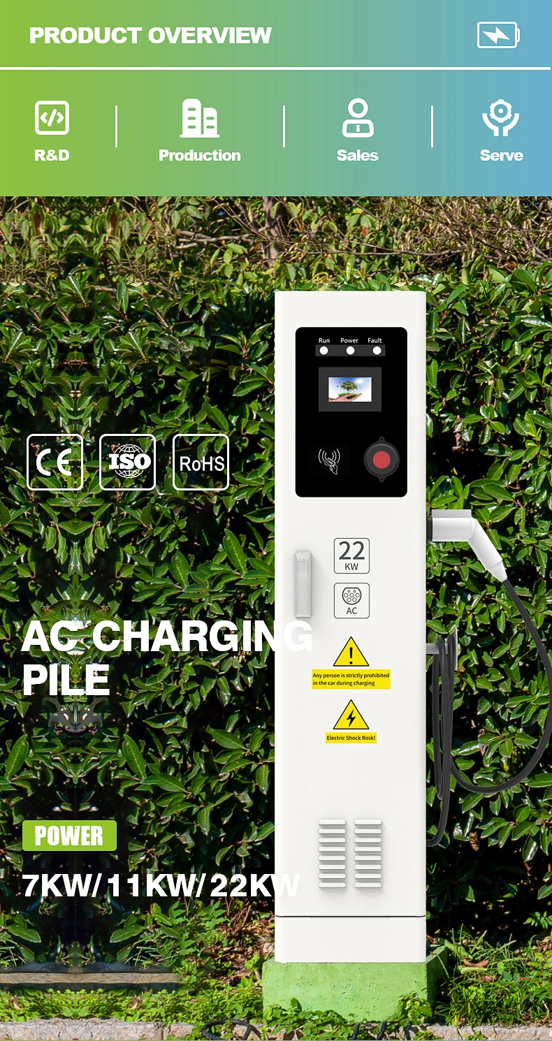 Type 2 22kw Electric Vehicle Charging Floor-Mounted Electric Car Station