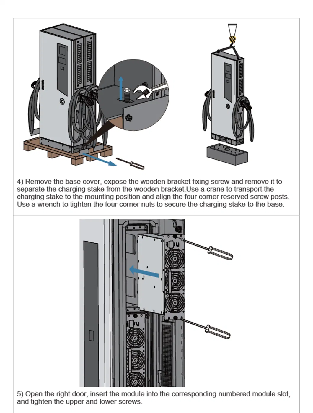 DC Electric Car Charger 60kw Floor Mounted Installation DC LCD EV Charging Double-Gun Auto Car Electric Charger