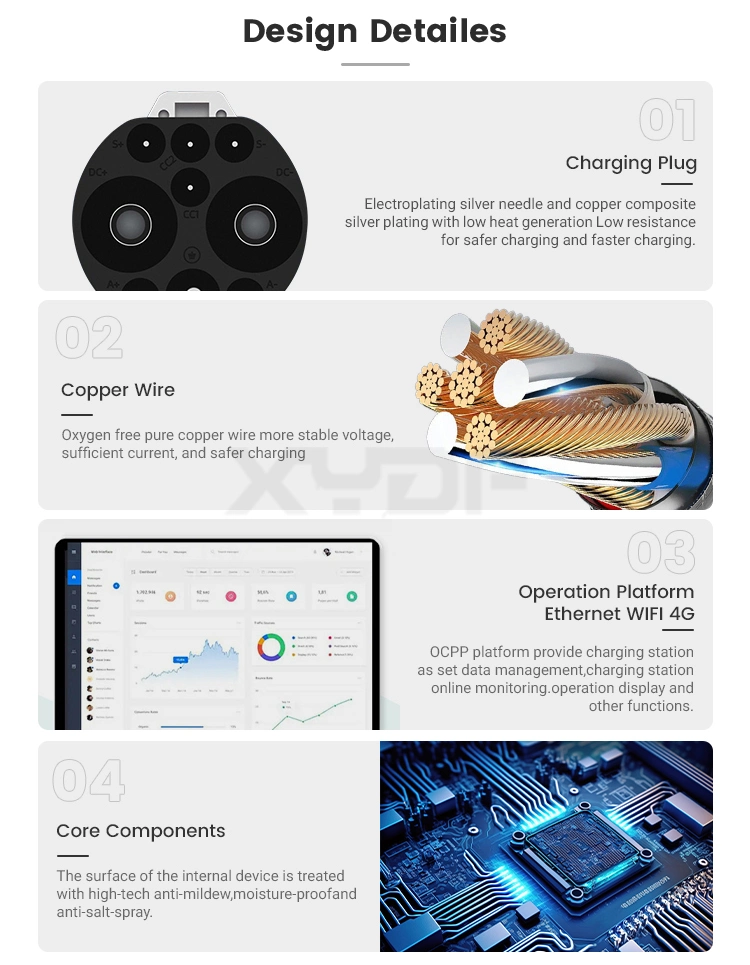 Xydf Double Plugs 320kw/480kw Smart DC Home or Commercial 400V DC Chademo CCS1 CCS2 Gbt EV Charger Station