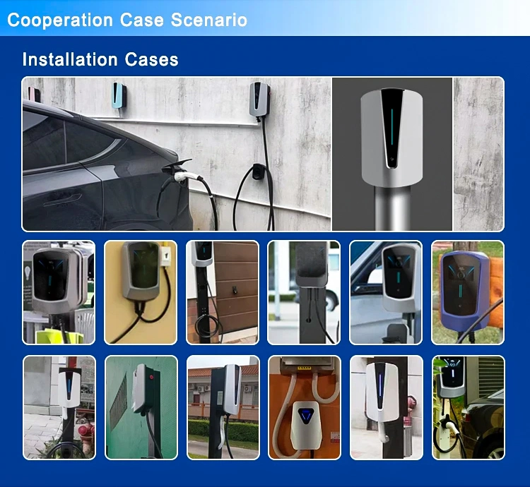 OEM ODM Appearance Design Wall-Mounted Fast Electric Car AC EV Charger Charging Station 7kw 11kw