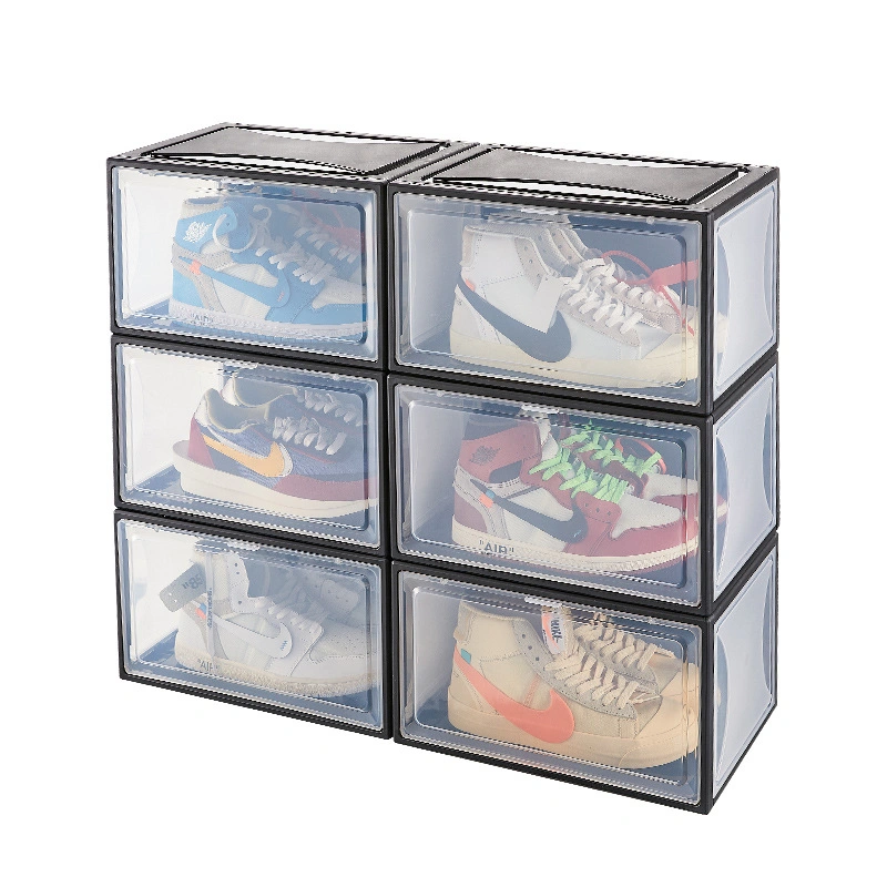 Shoe Storage Box Transparent Sneakers Dustproof Anti-Oxidation Shoe Cabinet Drawer Type Side Open Shoe Box Shoe Wall Shoe Rack Acrylic Shoe Box