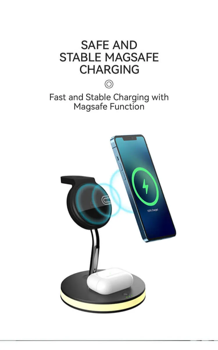 Fashionable 15W 4-in-1 Wireless Charger for iPhone &amp; Android