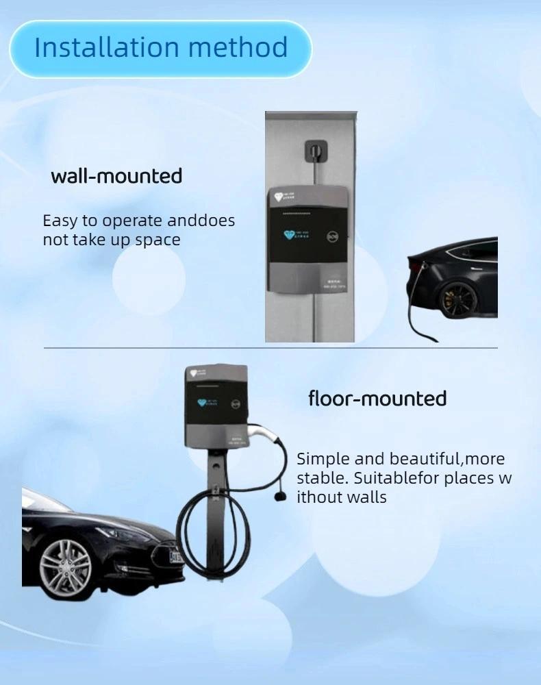 32A 7kw AC Wallbox EV Charger Home Commercial Electric Vehicle Floor Stand Mounted Charging Station