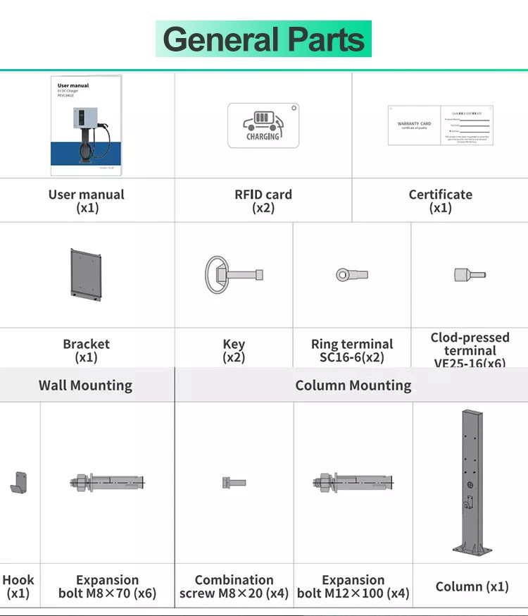 DC Wall Portable Electric Vehicle Car Battery EV Charger with APP 30kw 40kw Wallbox