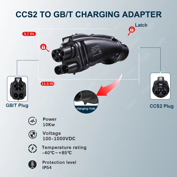 CCS2 to GB/T Charging Adapter 200A DC EV Charger CCS 2 Connector Electric Vehicle CCS2 to Gbt Adapter for Tesla