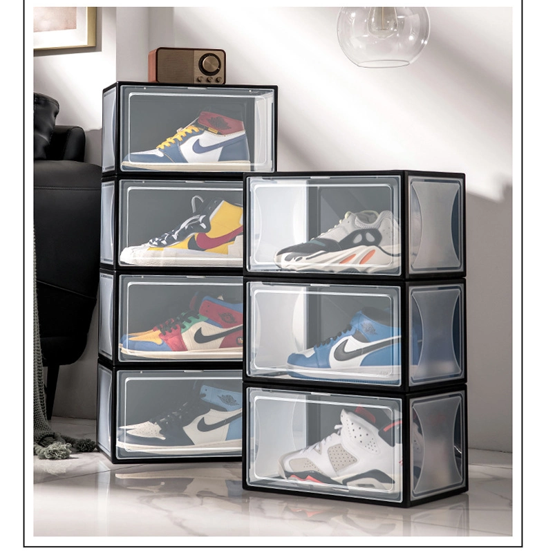 Shoe Storage Box Transparent Sneakers Dustproof Anti-Oxidation Shoe Cabinet Drawer Type Side Open Shoe Box Shoe Wall Shoe Rack Acrylic Shoe Box