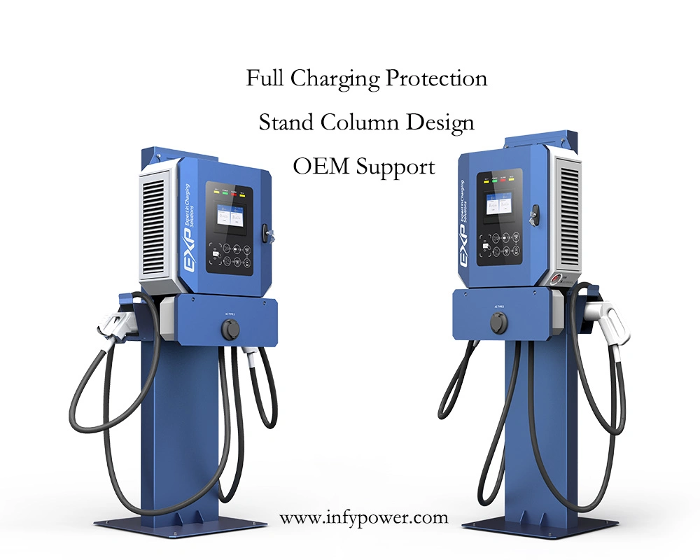 30kw EV DC Charger Pile Pedestal Installation Commercial CCS Chademo Gbt Electric Vehicle Charging Station