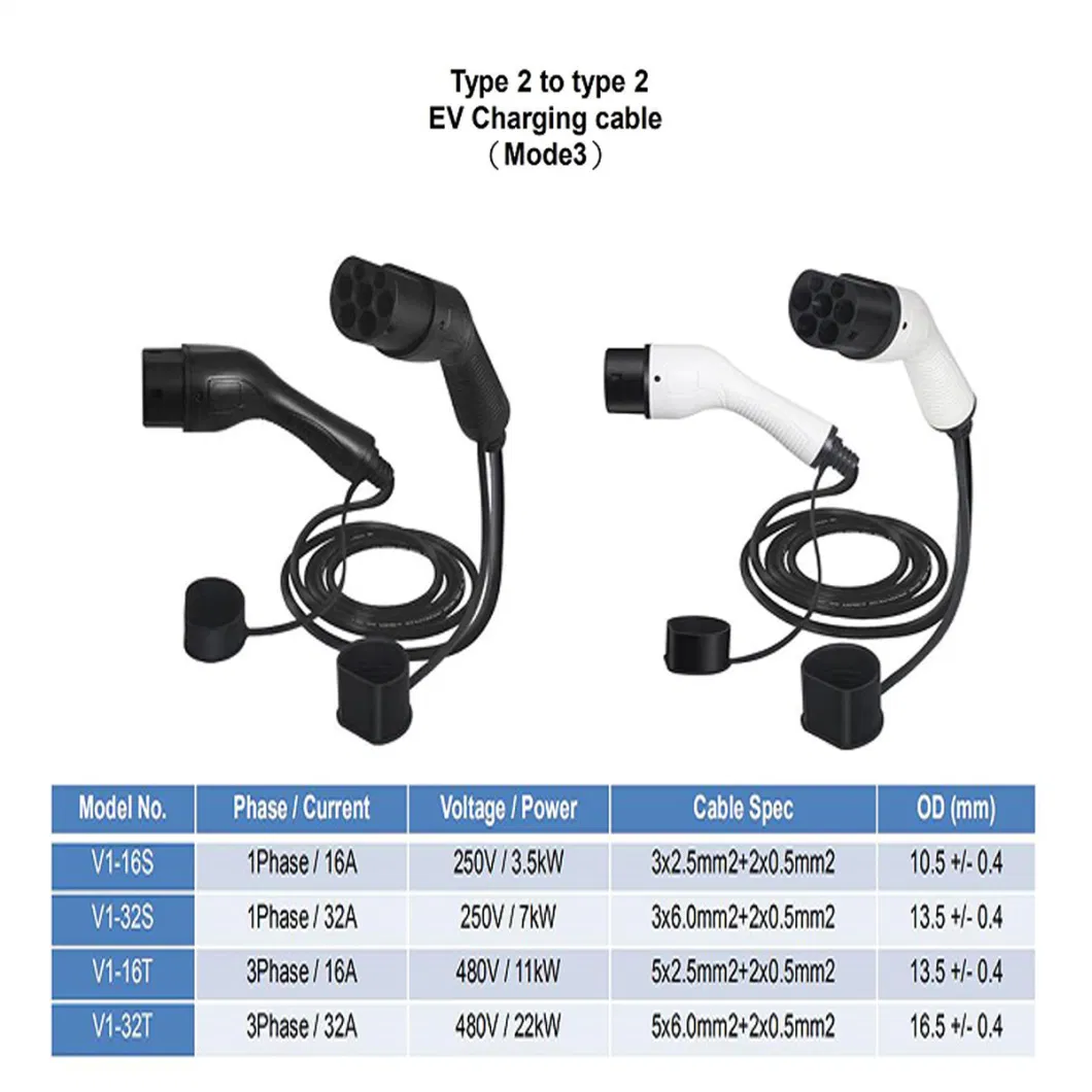 Factory Price IP66 16A 32A Type2 Car Charging EV Charger Gun for Tesla Electric Vehicle