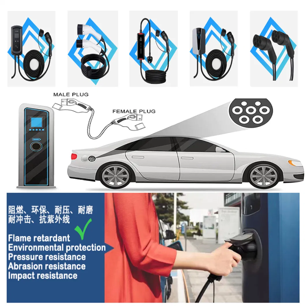 Factory Price IP66 16A 32A Type2 Car Charging EV Charger Gun for Tesla Electric Vehicle