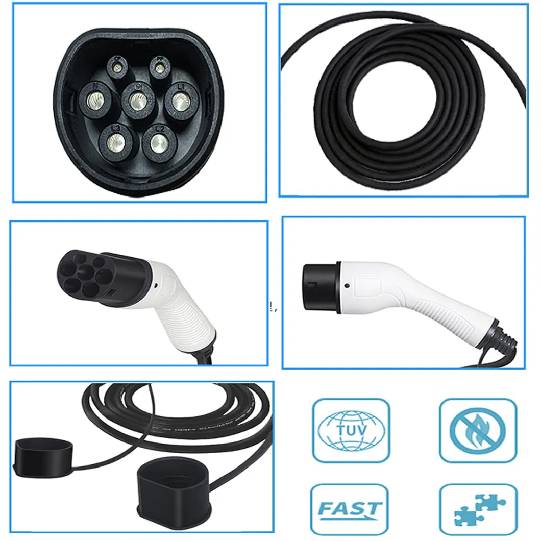 Factory Price IP66 16A 32A Type2 Car Charging EV Charger Gun for Tesla Electric Vehicle