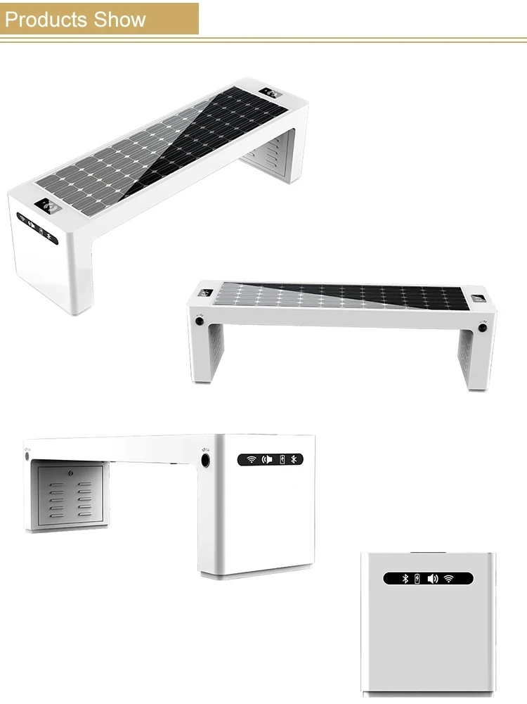 Mobile Charging Station Solar Benches Outdoor Garden Park Advertising Solar Smart Bench