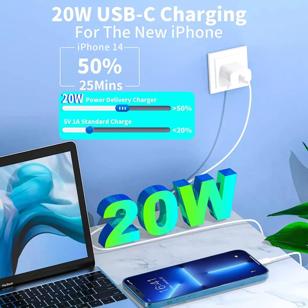 Universal UK Us EU Version Pd 20W Mobile Phone Accessories Fast Charging for Apple iPhone 14 13 12 11 Wall Phone Chargers Pd 20W USB-C Power Adapater