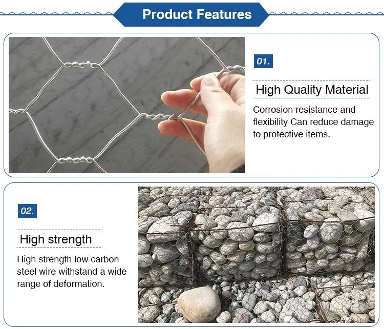 High Quality Hot Dipped Galvanized Retaining Wall Gabion Boxes Stone Cages Gabion Baskets Hexagonal Wire Mesh Gabion Box