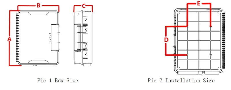 8/12/24/48/96/144 Cores FTTH Cable PC ABS Waterproof IP66/IP67/IP68 Waterproof Junction Wall/Pole/Aeial Mounting Fiber Optic Terminal Box Distribution Box