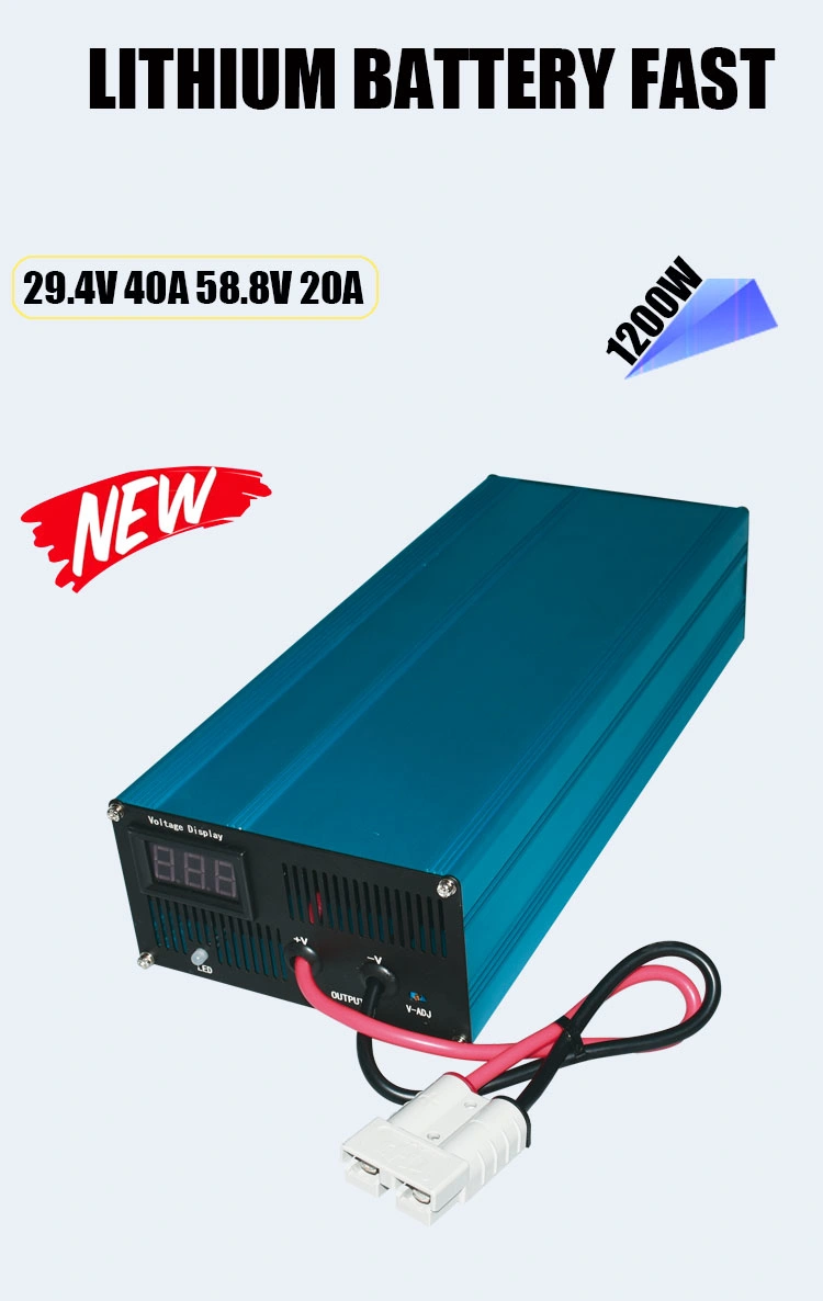 DC Battery Charger Lithium Iron Phosphate Battery Fast Charger for Fixed Speed Trains 73V 24A New Upgrade Full of Self Stop