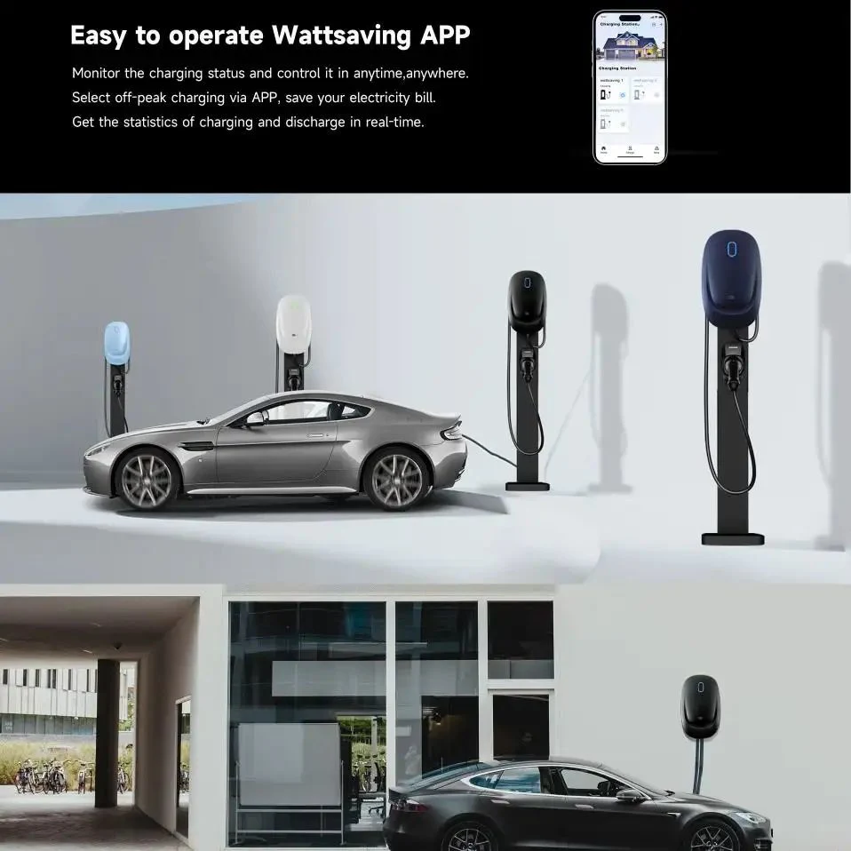 7kw 11kw 22kw Wall-Mounted AC EV Car Charger Stations Electrical Vehicle