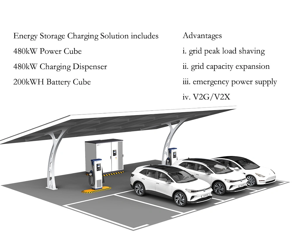 MPPT Solar Roof Battery Energy Storage Ultra Fast Commercial Multi Charger Electric Vehicle Charging Station