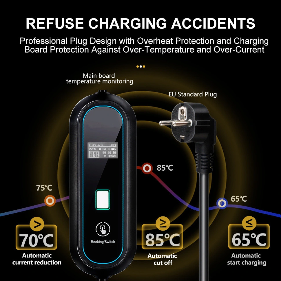 New Gbt Car Charger 16A portable EV Charger with 3.5m 5m Cable Current Adjustable Electric Vehicle Car Charging Station