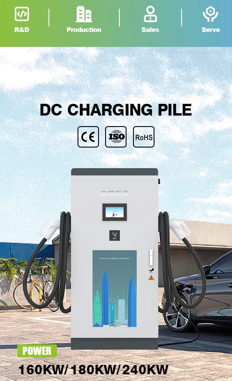 Electric Vehicle DC Fast Quick EV Charger CCS1 CCS2 Gbt 160kw 180kw 240kw Floor Mounted Installation Wholesale Charging Station