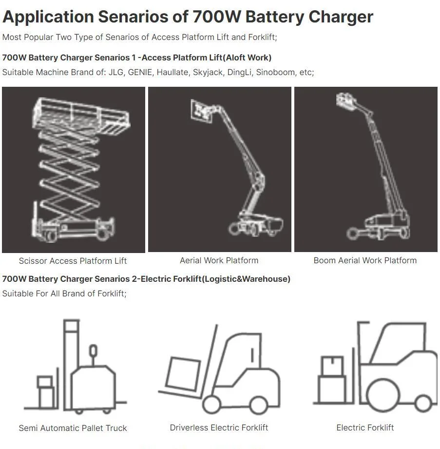 Portable 700W Electric Scissors Access Platform Lift Charger IP67 Waterproof Battery Charger